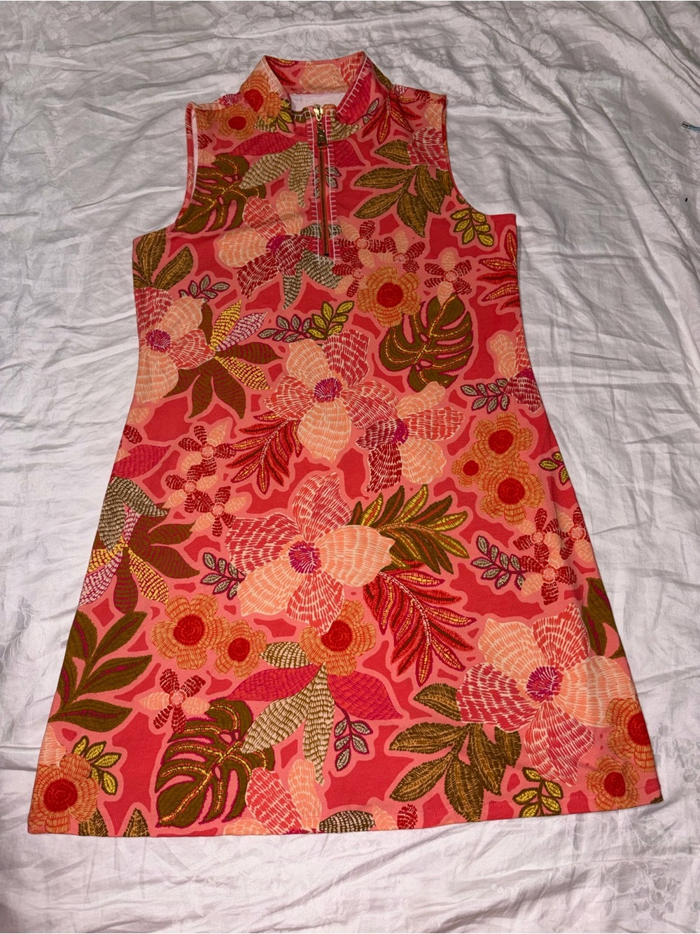 NWOT SPARTINA 449 serena floral tropical leaf pattern dress Sz large